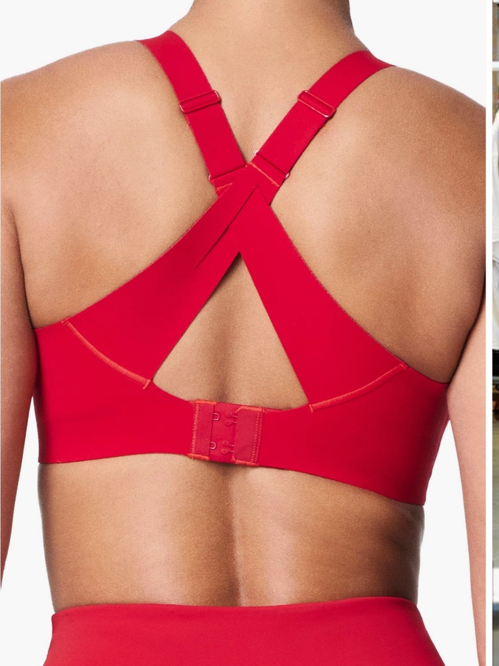 SPANX Flexfeel Sports Bra Red Criss Cross Wireless Seamless Sz M NWT - Picture 2 of 7